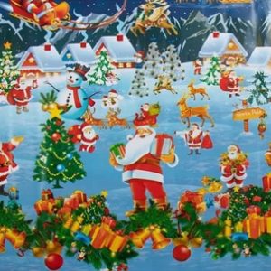 Julevoksdug - 140 cm bred - Voksdug med julemotiv - Juledug med julemænd